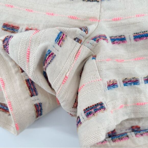 LOFT Riviera Women’s Textured Striped Embroidered Cotton Chino Shorts Size 4 - Picture 5 of 11